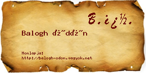 Balogh Ödön névjegykártya
